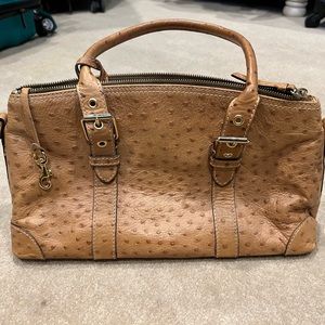 Dooney and Bourke ostrich textured satchel.